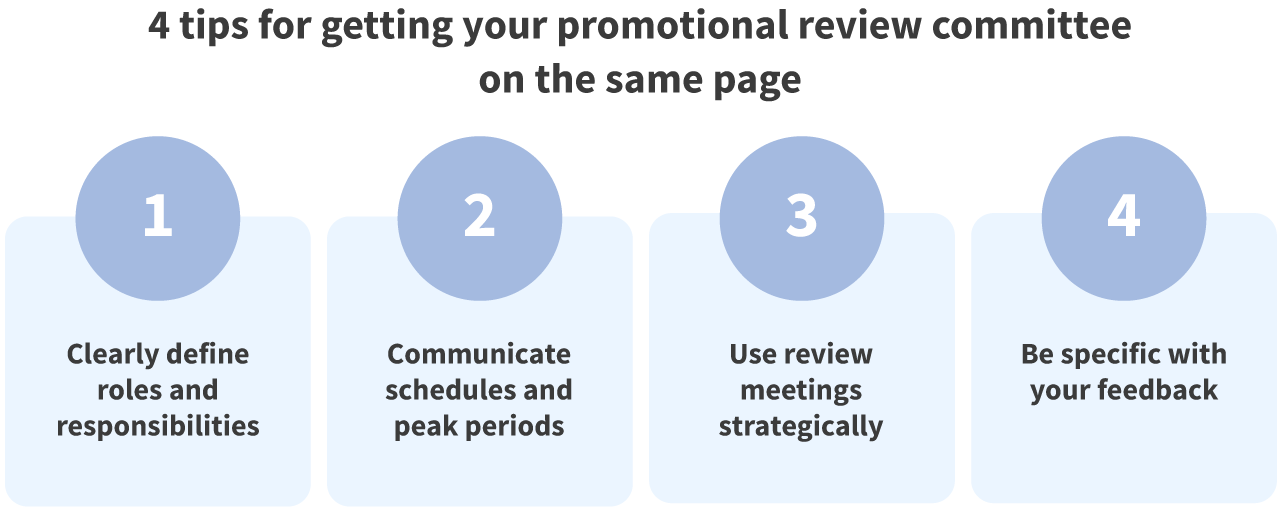 4 tips for getting your promotional review committee on the same page