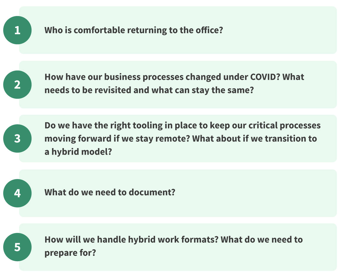 5 questions to help life sciences contemplate the return to the office