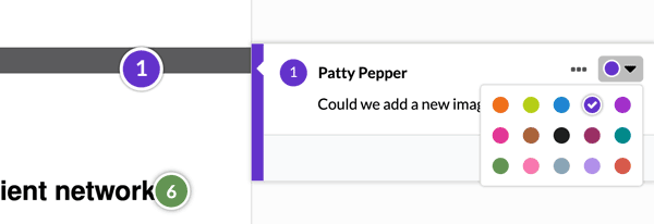 differentiating comments with annotation colors in pepper flow
