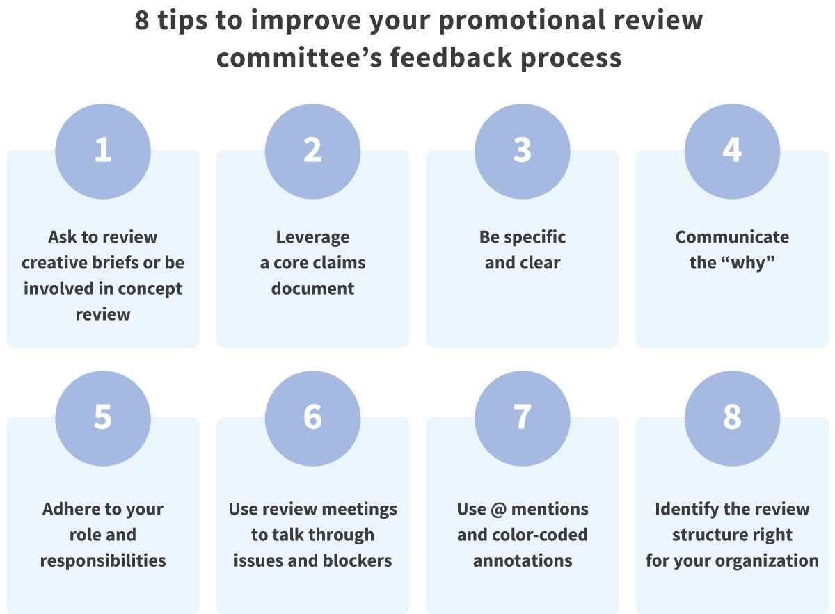 8 tips to improve your promotional review committee’s feedback process